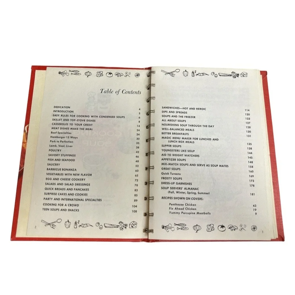 Vintage 1968 Campbell's Cooking With Soup Cookbook 608 Recipes Spiral Bound